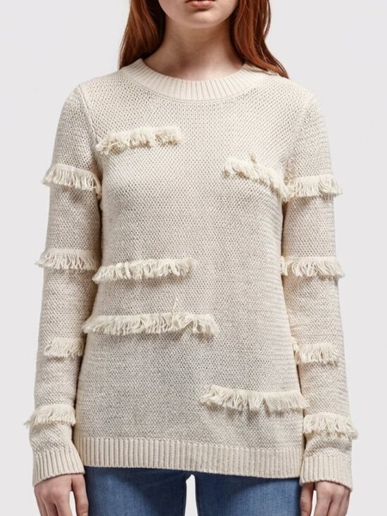 LOFT Sweaters - LOFT Cream Fringe Sweater